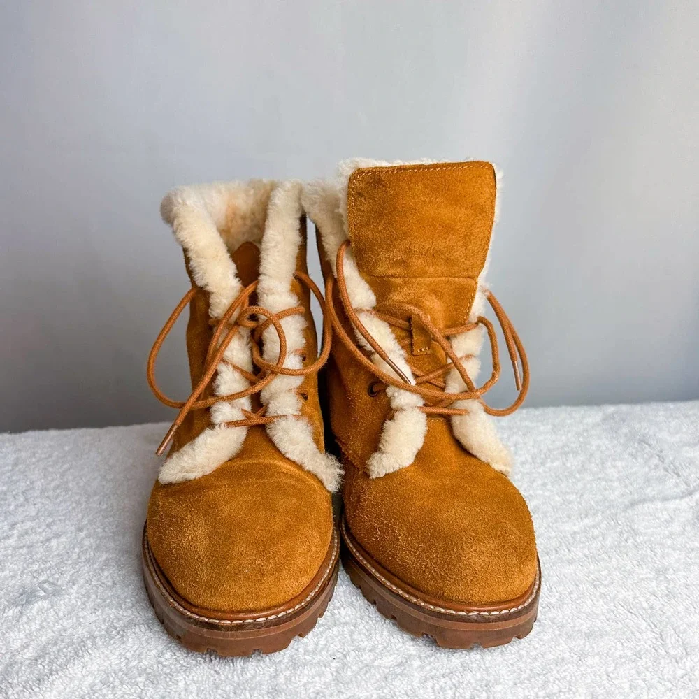 MADEWELL The Clair Lace-Up Boot in Shearling-Lined Suede - Picture 7 of 10
